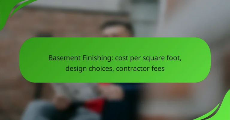 Basement Finishing: cost per square foot, design choices, contractor fees