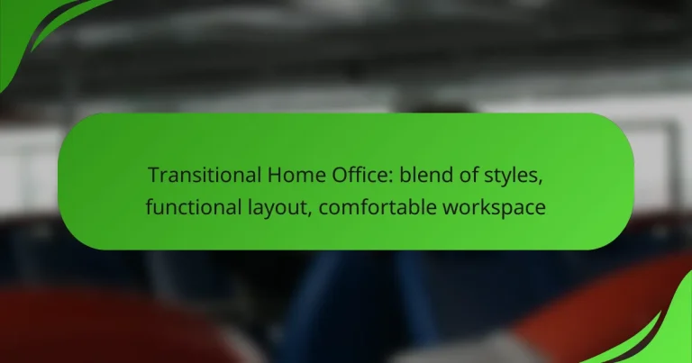 Transitional Home Office: blend of styles, functional layout, comfortable workspace